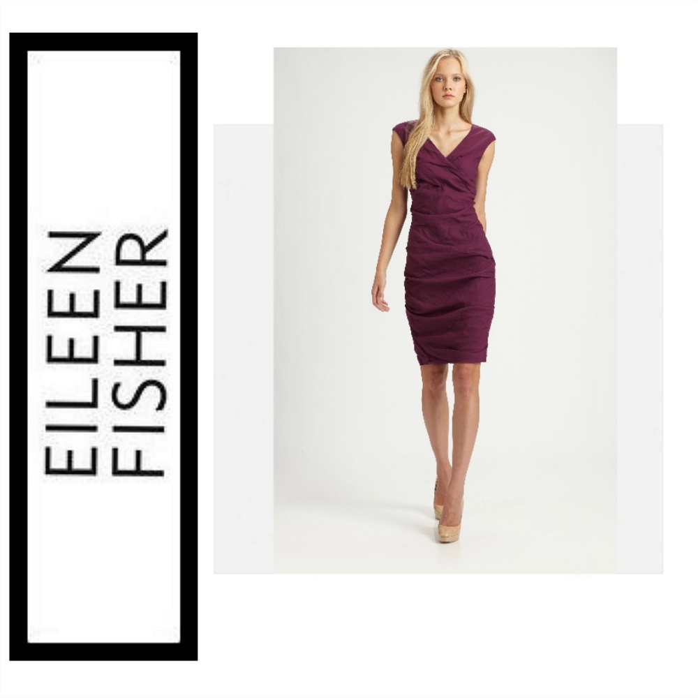 Eileen Fisher Gorgeous Cotton Steel Dress NWT $318 Rare ONE OF A KIND